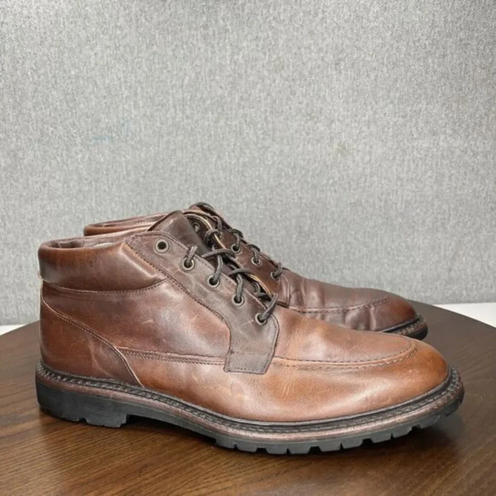 Allen Edmonds Cascade Chukka‎ Boots Men's 9.5B Brown Leather Vibram Moc Toe 6164